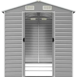 The Living Store haveskur 191x300x198 cm galvaniseret stål lysegrå - Skure & Redskabsskure