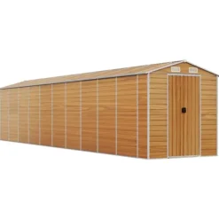 The Living Store haveskur 191x895x198 cm galvaniseret stål lysebrun - Skure & Redskabsskure