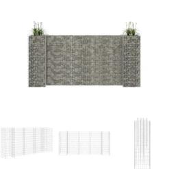 The Living Store H-formet gabion-plantekasse 260x40x120 cm stål - Plantekrukker