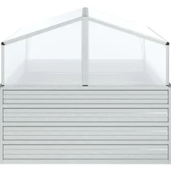 The Living Store højbed med drivhus 100x100x85 cm sølvfarvet - Plantekrukker