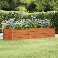 The Living Store højbed 240x80x45 cm cortenstål rustfarvet - Plantekrukker