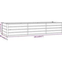 The Living Store højbed 240x80x45 cm cortenstål rustfarvet - Plantekrukker