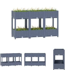 The Living Store højbed 120x40x71 cm polypropylen - Plantekrukker