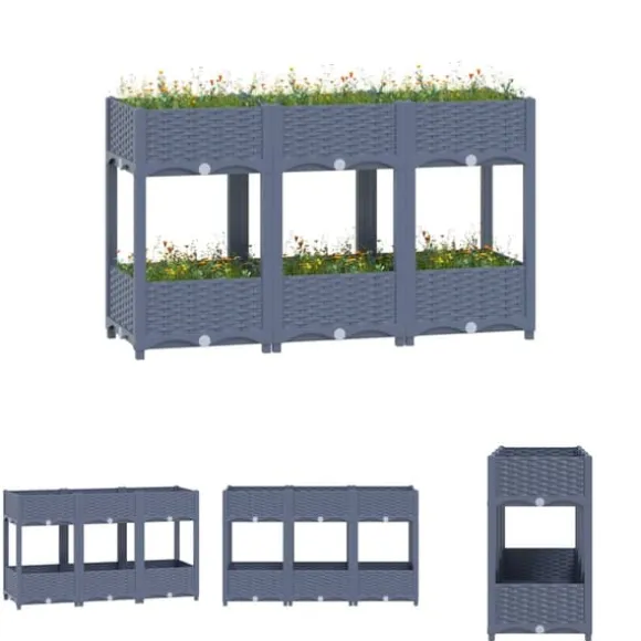 The Living Store højbed 120x40x71 cm polypropylen - Plantekrukker