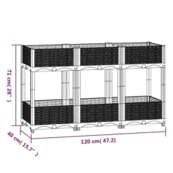 The Living Store højbed 120x40x71 cm polypropylen - Plantekrukker