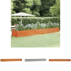 The Living Store højbed 480x80x45 cm cortenstål rustfarvet - Plantekrukker