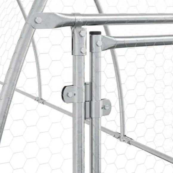 The Living Store hønsehus 300x105x120 cm galvaniseret stål sølvfarvet - Huse & bure til små dyr