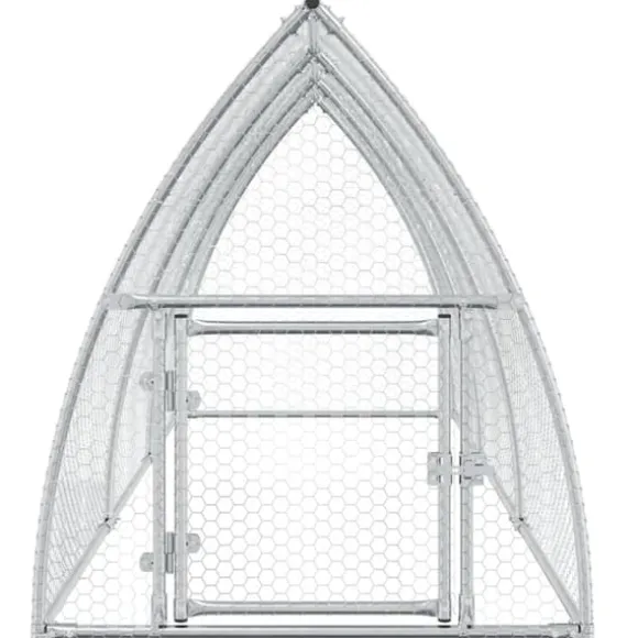 The Living Store hønsehus 300x105x120 cm galvaniseret stål sølvfarvet - Huse & bure til små dyr