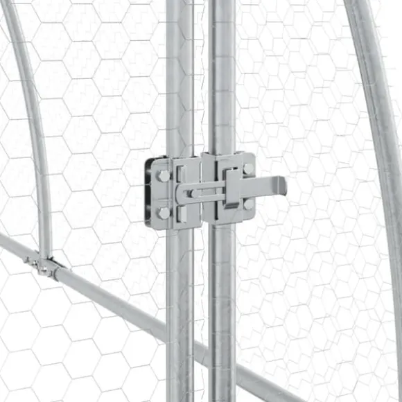 The Living Store hønsehus 300x105x120 cm galvaniseret stål sølvfarvet - Huse & bure til små dyr