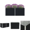 The Living Store hævet blomsterbed 160 x 80 x 45 cm galvaniseret stål antracit - Plantekrukker