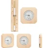 The Living Store 2-i-1 saunasæt hygrometer og timeglas massivt fyrretræ - Saunatilbehør