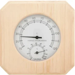 The Living Store 2-i-1 saunasæt hygrometer og timeglas massivt fyrretræ - Saunatilbehør