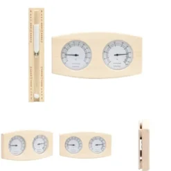 The Living Store 2-i-1 saunasæt med hygrometer og timeglas massivt fyrretræ - Saunatilbehør