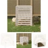 The Living Store kompostbeholder 82,5x82,5x99,5 cm massivt fyrretræ hvid - Kompostbeholdere