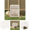 The Living Store kompostbeholder 63,5x63,5x77,5 cm massivt fyrretræ Hvid - Kompostbeholdere