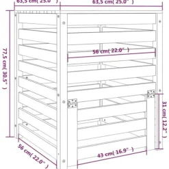 The Living Store kompostbeholder 63,5x63,5x77,5 cm massivt fyrretræ Hvid - Kompostbeholdere
