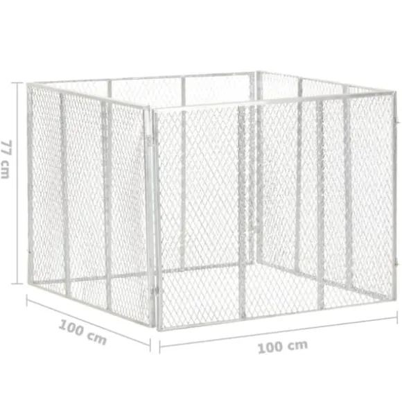 The Living Store kompostbeholder 100x100x77 cm galvaniseret jern - Kompostbeholdere