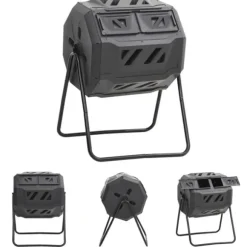 The Living Store kompostbeholder til have 73x64x95 cm 160 l sort - Kompostbeholdere
