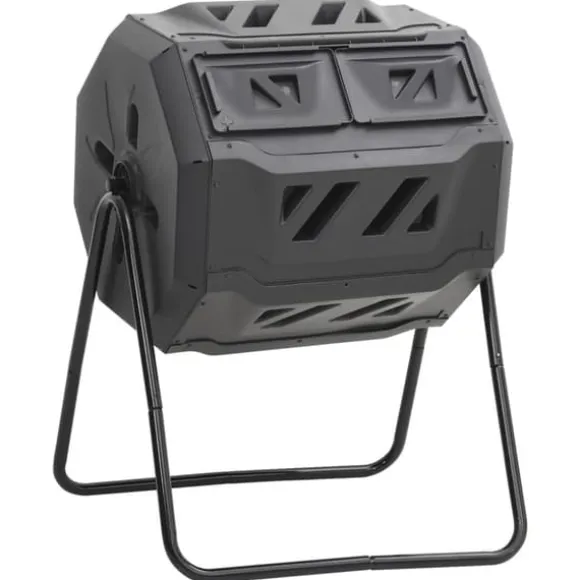 The Living Store kompostbeholder til have 73x64x95 cm 160 l sort - Kompostbeholdere
