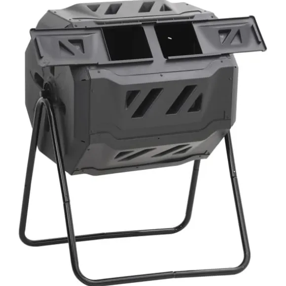 The Living Store kompostbeholder til have 73x64x95 cm 160 l sort - Kompostbeholdere