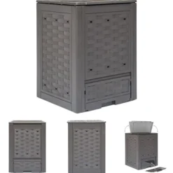 The Living Store kompostbeholder til haven 300 l 60 x 60 x 83 cm brun - Kompostbeholdere