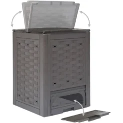The Living Store kompostbeholdere 3 stk. 60 x 60 x 83 cm 900 l brun - Kompostbeholdere
