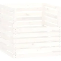 The Living Store kompostbeholder 80x80x78 cm massivt fyrretræ hvid - Kompostbeholdere