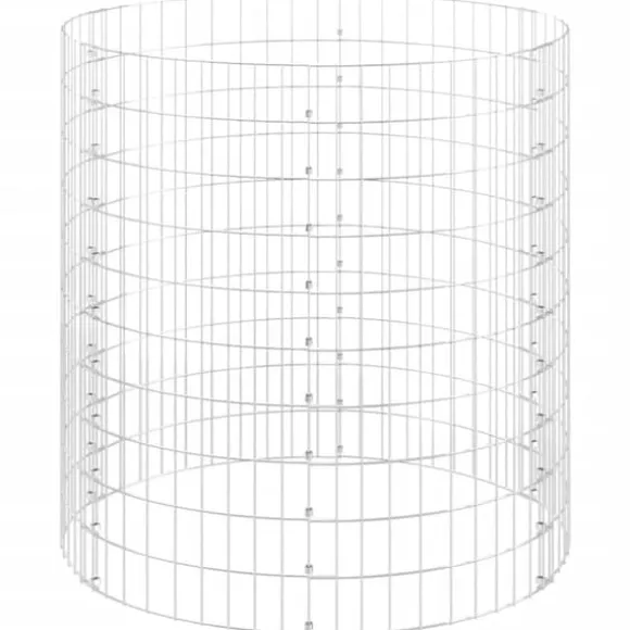 The Living Store kompostbeholder Ø100x100 cm galvaniseret stål - Kompostbeholdere
