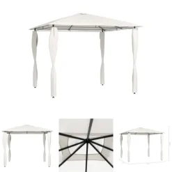 The Living Store med stolpeovertræk 3x3x2,6 m 160 g/m² cremefarvet - Festtelte & havepavilloner