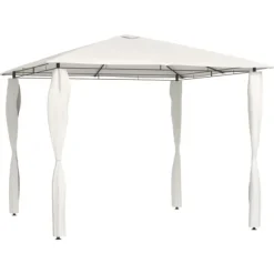 The Living Store med stolpeovertræk 3x3x2,6 m 160 g/m² cremefarvet - Festtelte & havepavilloner