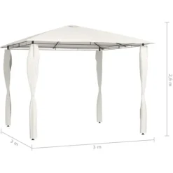 The Living Store med stolpeovertræk 3x3x2,6 m 160 g/m² cremefarvet - Festtelte & havepavilloner