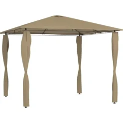 The Living Store med stolpeovertræk 3x3x2,6 m 160 g/m² gråbrun - Festtelte & havepavilloner