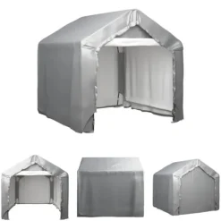 The Living Store opbevaringstelt 180x180 cm galvaniseret stål grå - Skure & Redskabsskure