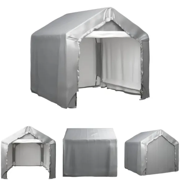 The Living Store opbevaringstelt 180x180 cm galvaniseret stål grå - Skure & Redskabsskure