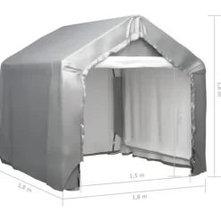 The Living Store opbevaringstelt 180x180 cm galvaniseret stål grå - Skure & Redskabsskure