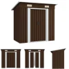 The Living Store opbevaringsskur til haven 194x121x181 cm stål brun - Skure & Redskabsskure