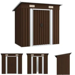 The Living Store opbevaringsskur til haven 194x121x181 cm stål brun - Skure & Redskabsskure