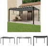 The Living Store pavillon med lameltag 3x4 m aluminium og stof antracitgrå - Festtelte & havepavilloner