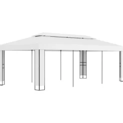 The Living Store pavillon med dobbelttag 3x6 m hvid - Festtelte & havepavilloner