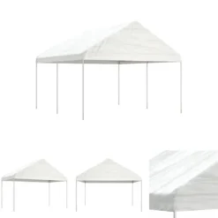 The Living Store pavillon med tag 4,46x4,08x3,22 m polyethylen hvid - Festtelte & havepavilloner