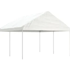 The Living Store pavillon med tag 4,46x4,08x3,22 m polyethylen hvid - Festtelte & havepavilloner