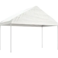 The Living Store pavillon med tag 4,46x4,08x3,22 m polyethylen hvid - Festtelte & havepavilloner