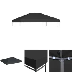 The Living Store pavillontopdække 310 g/m² 4 x 3 m grå - Festtelte & havepavilloner – tage