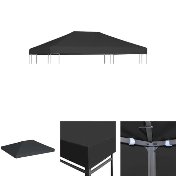 The Living Store pavillontopdække 310 g/m² 4 x 3 m grå - Festtelte & havepavilloner – tage