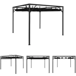 The Living Store pavillon med sammenrulleligt tag 3x3 m antracitgrå - Festtelte & havepavilloner