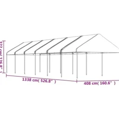 The Living Store pavillon med tag 13,38x4,08x3,22 m polyethylen hvid - Festtelte & havepavilloner