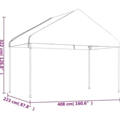 The Living Store pavillon med tag 13,38x4,08x3,22 m polyethylen hvid - Festtelte & havepavilloner