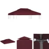 The Living Store pavillontopdække i 2 lag 310 g/m² 4 x 3 m bordeaux - Festtelte & havepavilloner – tage