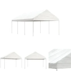 The Living Store pavillon med tag 6,69x4,08x3,22 m polyethylen hvid - Festtelte & havepavilloner