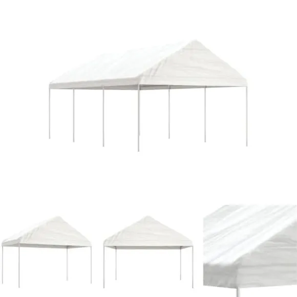 The Living Store pavillon med tag 6,69x4,08x3,22 m polyethylen hvid - Festtelte & havepavilloner